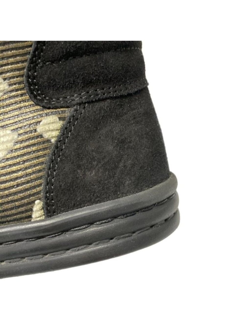 Chanel Sneakers 35.5 Black Brown Ivory High Cut Border - Picture 9 of 9